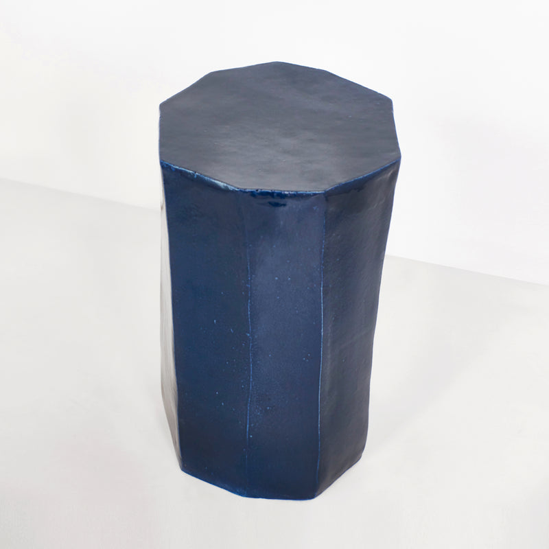 Geometric Ceramic Side Table Tall Geometric Shape by Project 213A
