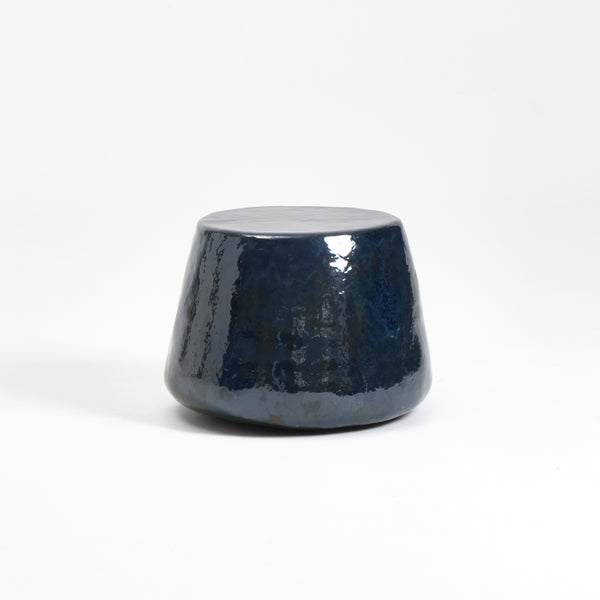 Ceramic Side Table Medium Custom Shape Blue Gasoline by Project 213A