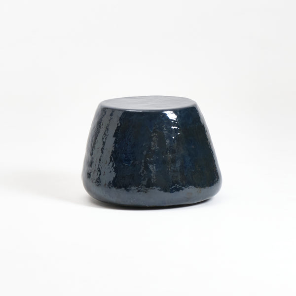Ceramic Side Table Medium Custom Shape Blue Gasoline by Project 213A