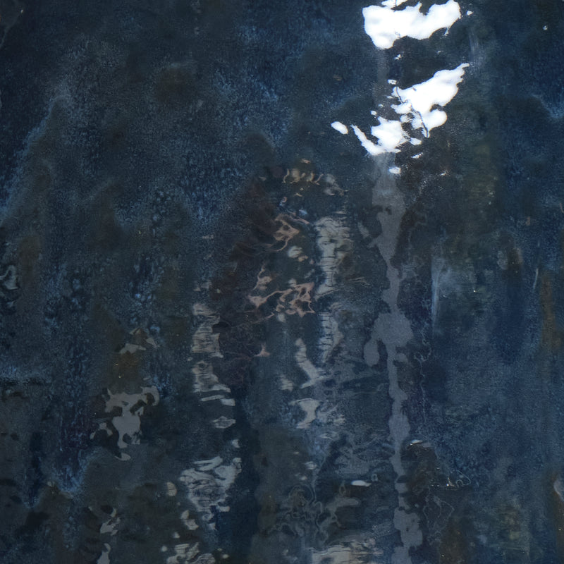 Ceramic Side Table Medium Custom Shape Blue Gasoline by Project 213A