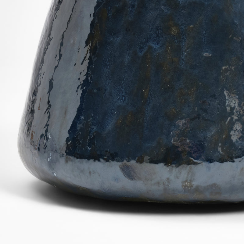 Ceramic Side Table Medium Custom Shape Blue Gasoline by Project 213A