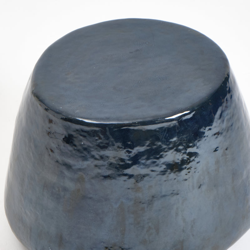 Ceramic Side Table Medium Custom Shape Blue Gasoline by Project 213A