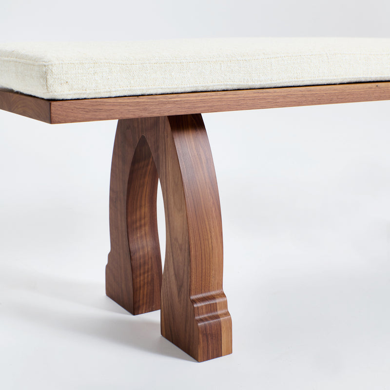 Sintra Bench With Cushion	Brown Upholstery by Project 213A