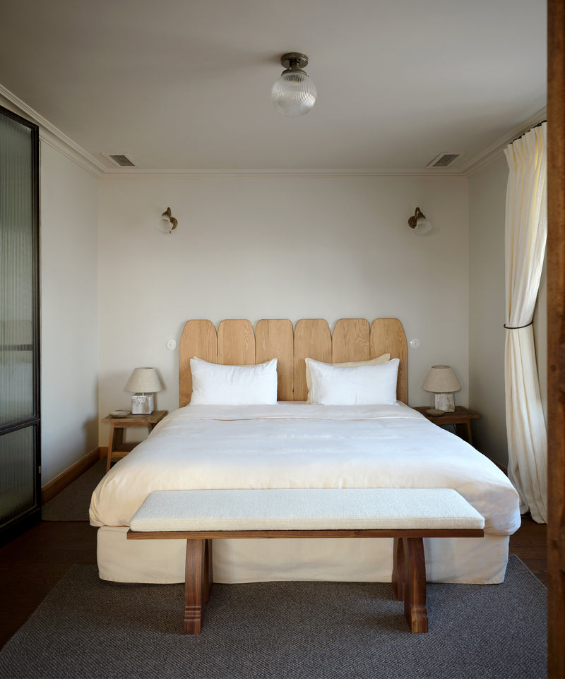 Sintra Bench With Cushion	Brown Upholstery by Project 213A