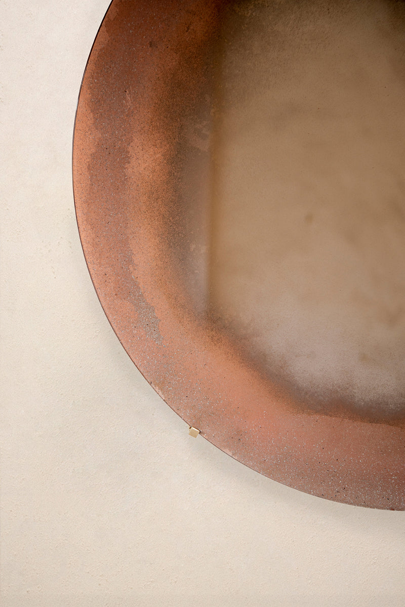 Sandstorm Mirror Silver Mirror with Copper Pigment Clear Glass by Homa