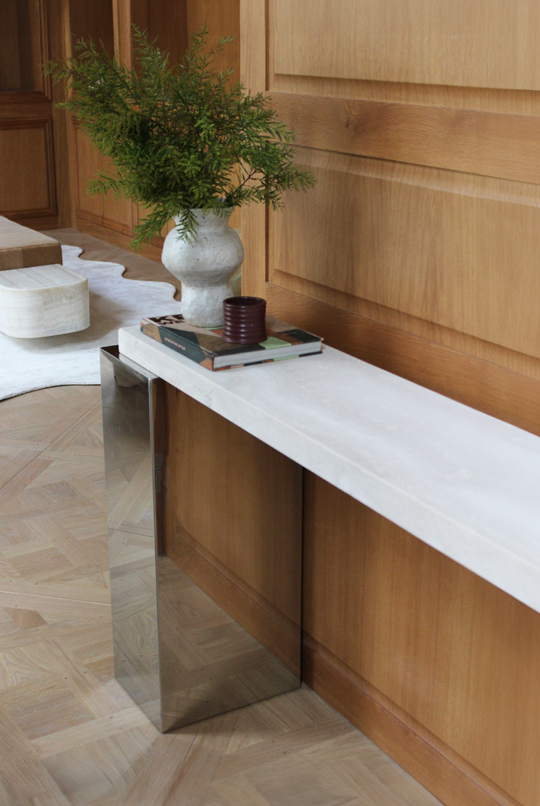 Jill Steel and Stone Console by Marbera