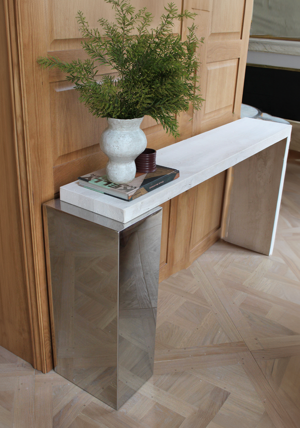Jill Steel and Stone Console by Marbera