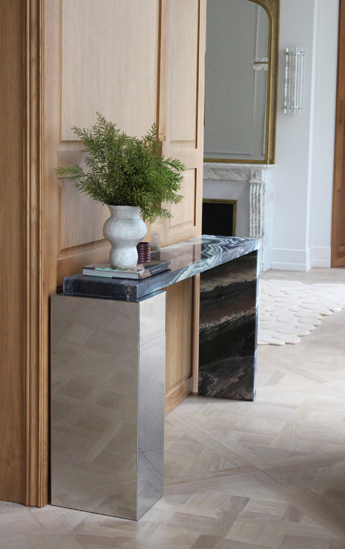 Jill Steel and Stone Console by Marbera