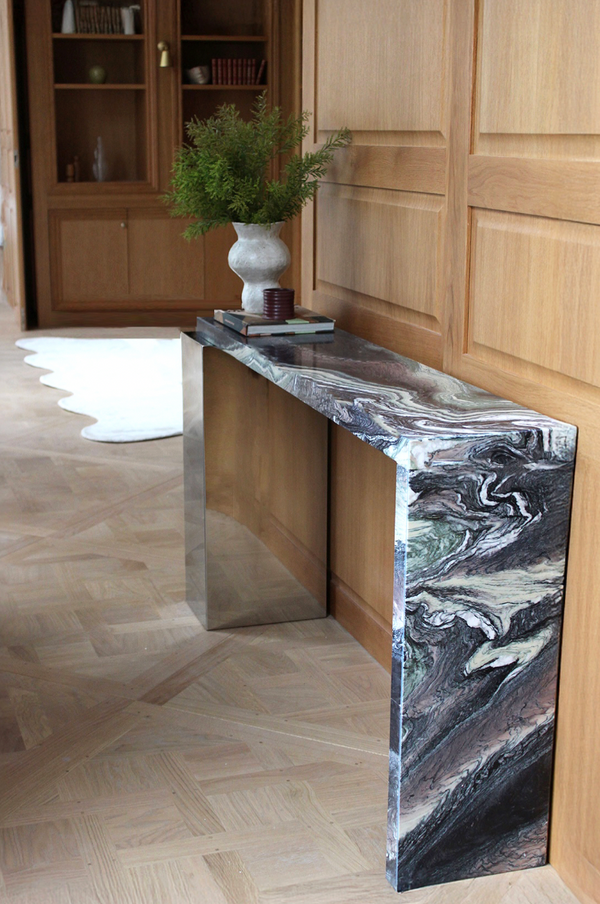 Jill Steel and Stone Console by Marbera