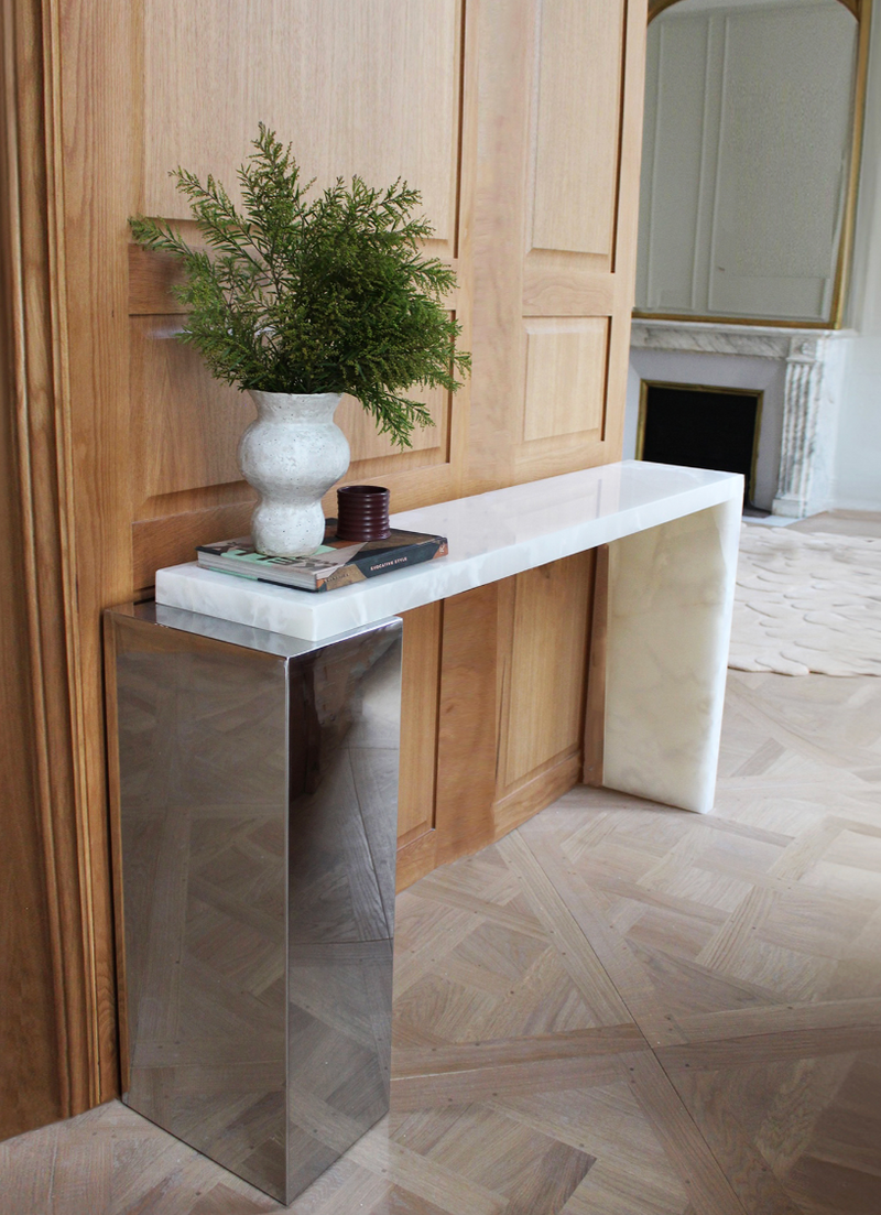 Jill Steel and Stone Console by Marbera