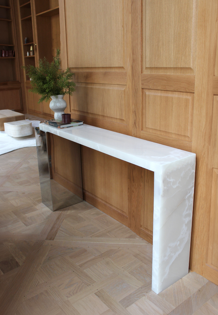 Jill Steel and Stone Console by Marbera