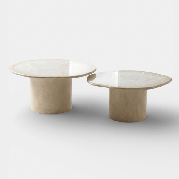 Joan Onyx and Travertine Coffee Table by Marbera – Love House
