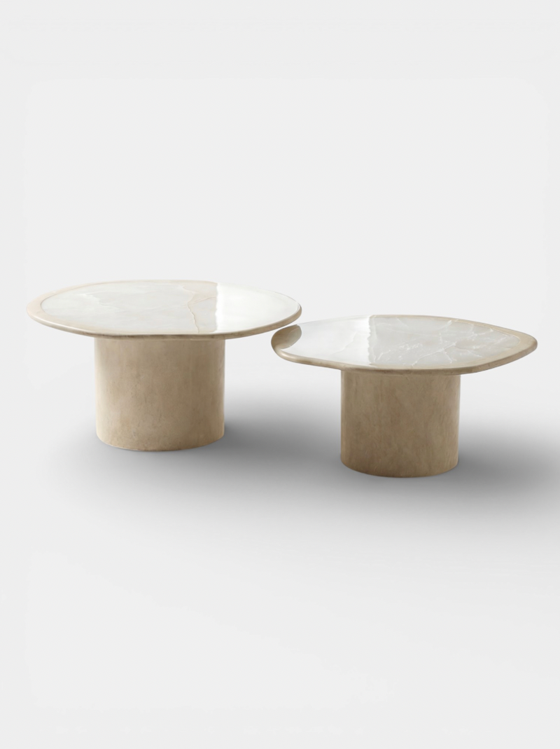 如月セール◆Cassina ixc AUDREY TERRA Joan Onyx and Travertine Coffee Table by Marbera – Love House