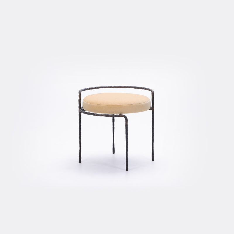 Hammered Metal Stool by Paolo Ferrari