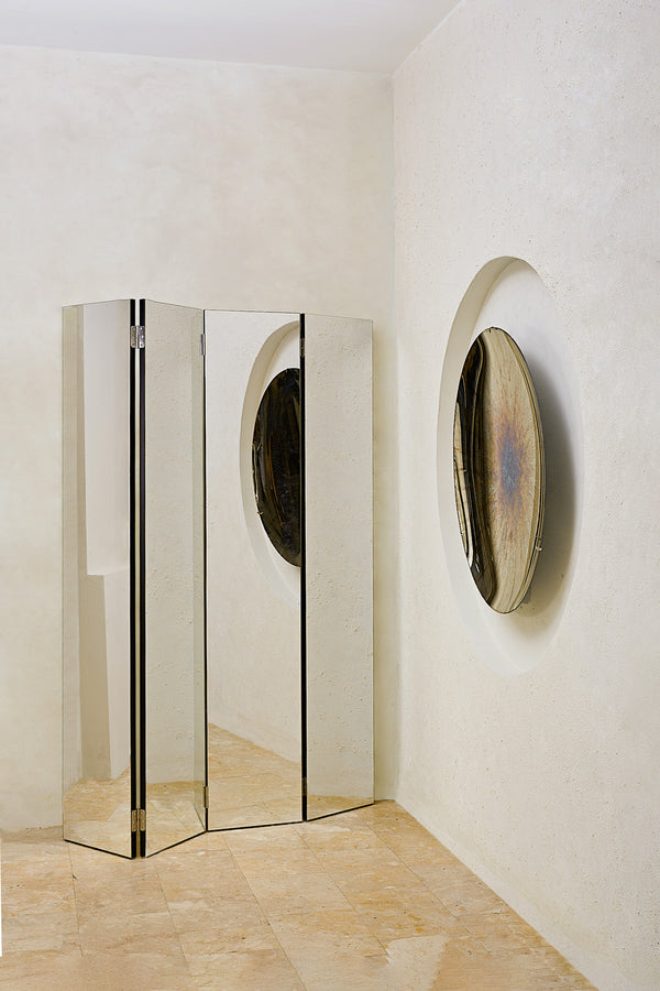 Paravan Two-way Silver Mirror Folding Screen by Homa