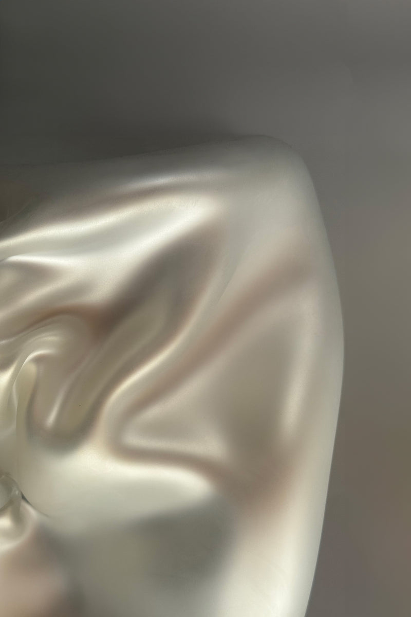 Wave Stool / Side Table IX Blown Glass Silver Mirror by Homa