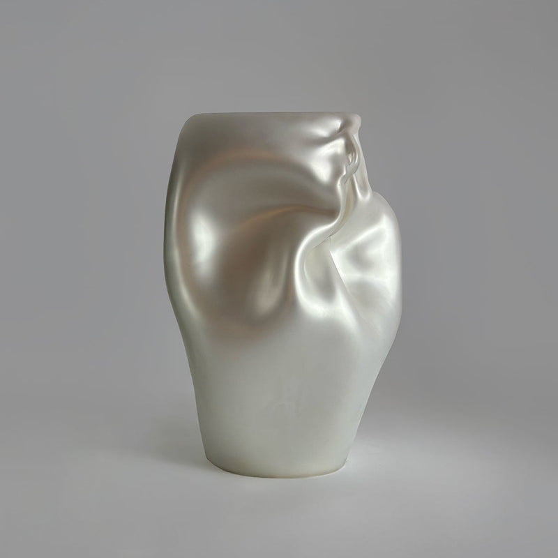 Wave Stool / Side Table IX Blown Glass Silver Mirror by Homa