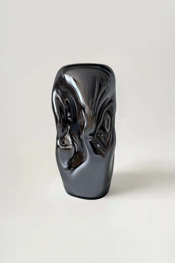 Wave Stool / Side Table VIII Blown Glass Smoke Mirror by Homa