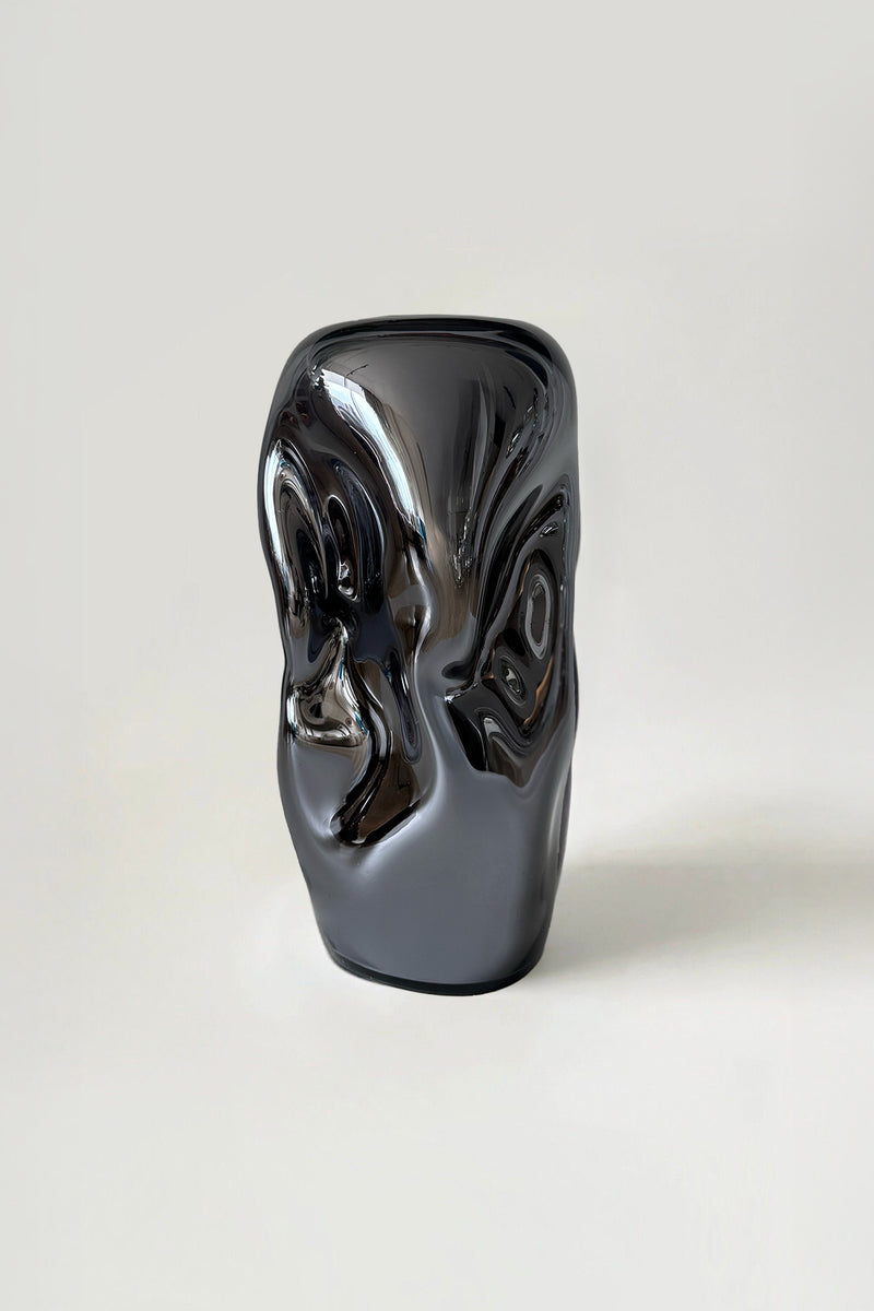 Wave Stool / Side Table VIII Blown Glass Smoke Mirror by Homa