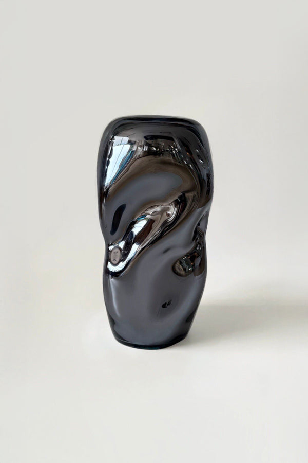 Wave Stool / Side Table VIII Blown Glass Smoke Mirror by Homa