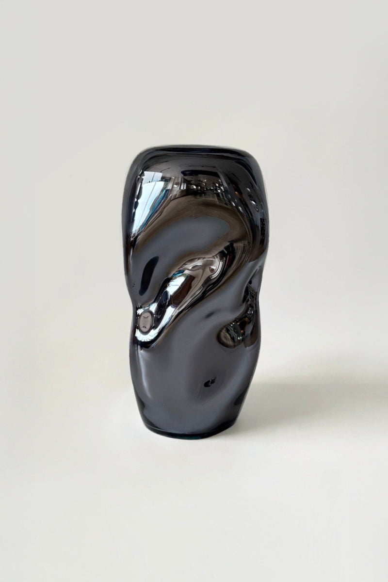 Wave Stool / Side Table VIII Blown Glass Smoke Mirror by Homa