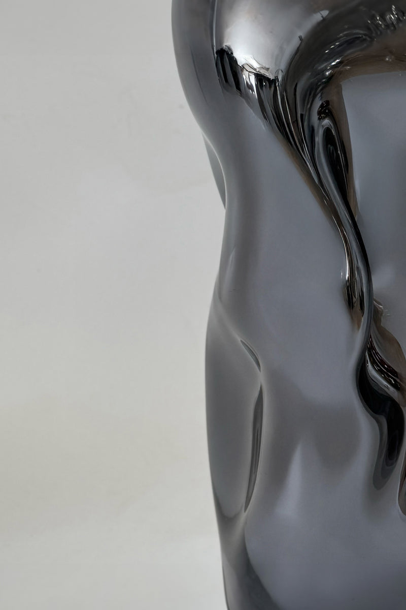 Wave Stool / Side Table VIII Blown Glass Smoke Mirror by Homa