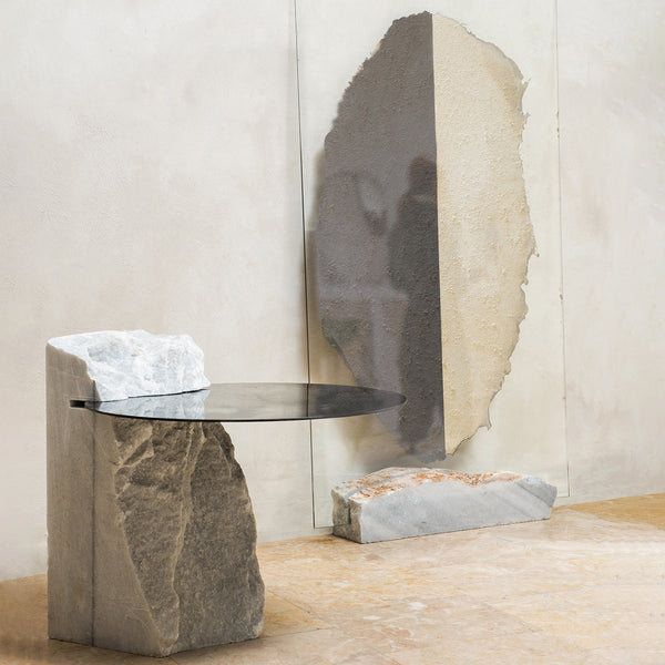 Half Mirror II Smoke and Silver Mirror Clear Glass by Homa