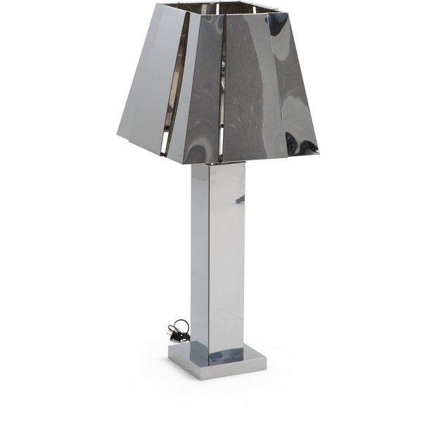 Sculptural 1970s Curtis Jere, Chrome Tall Table Lamp