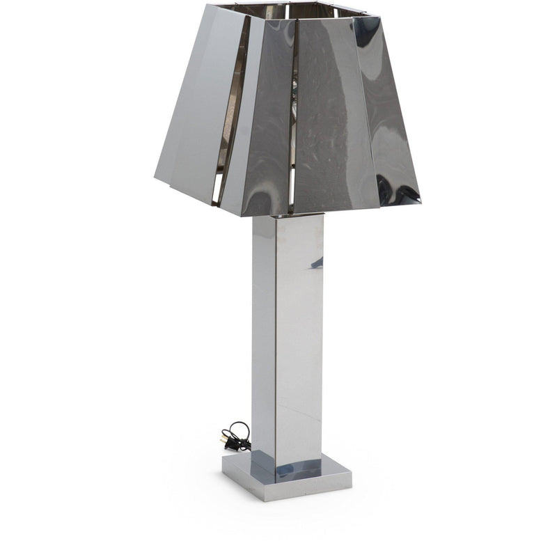Sculptural 1970s Curtis Jere, Chrome Tall Table Lamp