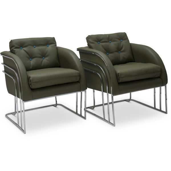 Milo Baughman for Thayer Coggin Club Chairs (Pair)