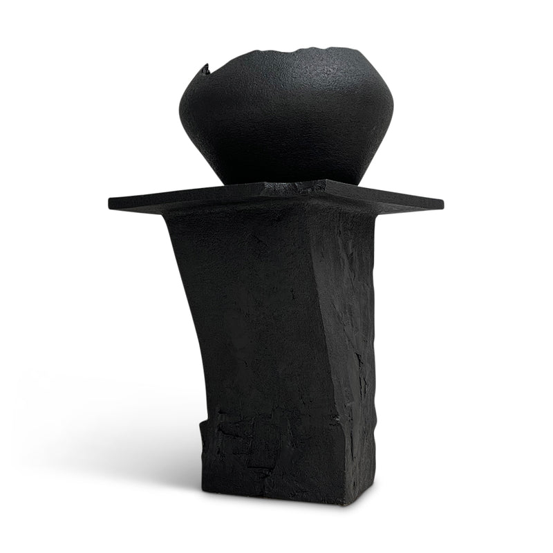 Black Stone Side Table by Shin Won Yoon