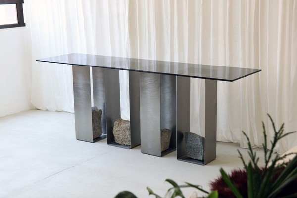 Steel and Stone Console Table 01 by Batten & Kamp