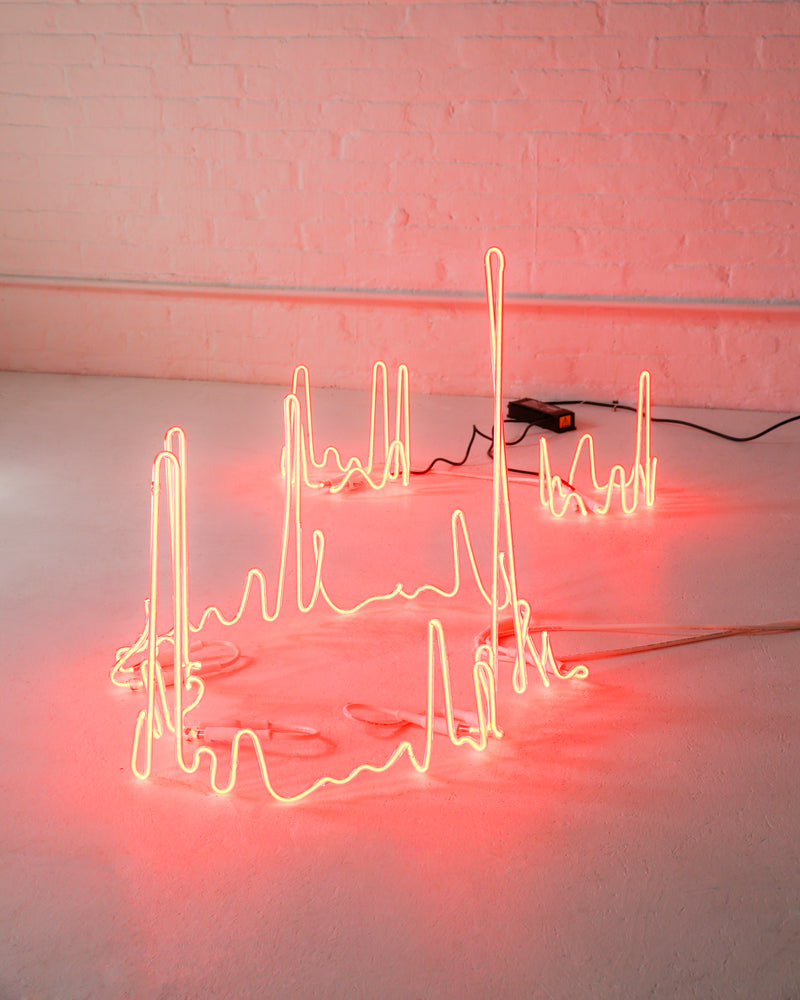 Dace Sūna “Vertical Fractal Neon Candles” (2019)